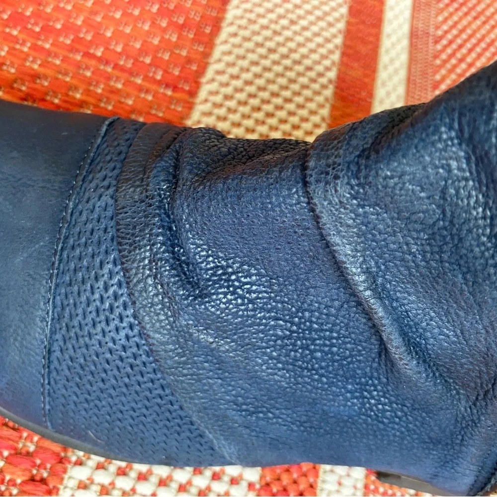 Miz Mooz Navy Leather Ankle Booties
